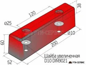 Отбойник (буфер) резиновый 200х52х60 мм