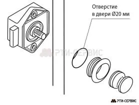 Замок-кнопка push/lock для кемпера, коричневый