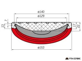 Накладка резиновая на домкрат подкатной ø140 h22