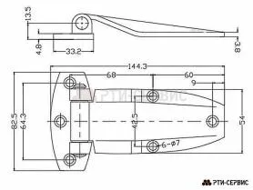 Петля двери автокемпера 120 мм SS