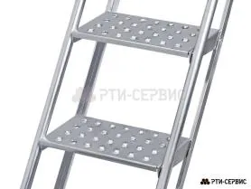 Лестница для фургона складная 4 сверхширокие ступени H-1050 Zn - фото 4