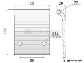 Шарнир петлевой 120х155 мм для дверей прицепа SCHMITZ - фото 1